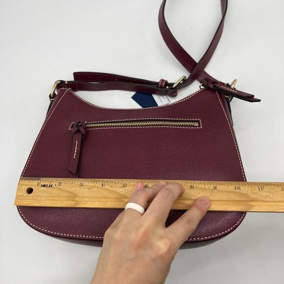 Dooney & Bourke Saffiano Leather Small Kiley Crossbody Bags Cranberry - Picture 8 of 16